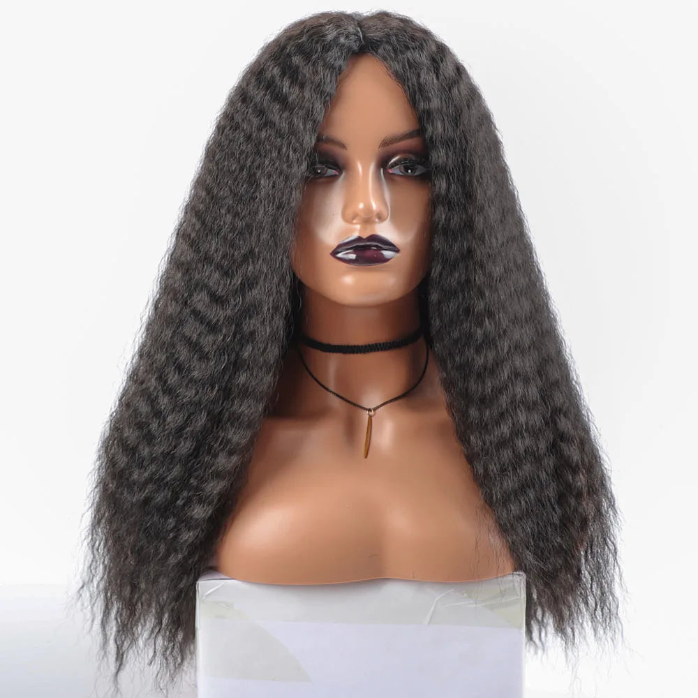 Long Kinky Curly Synthetic Wigs for Black Women Black Brown Blonde Ginger Red White Hair Afro Kinky Curly Synthetic Hair Wigs