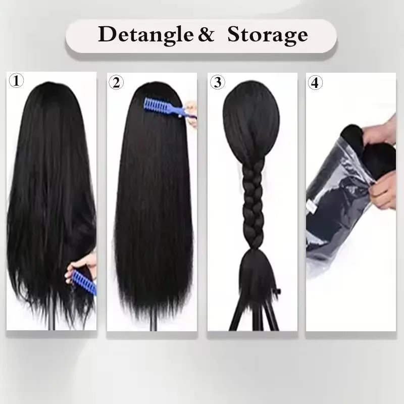Synthetic  Kinky Curly Hair Wig 16/22 Inch Afro  Headband Wig Shoulder Length Black Kinky Curly Wigs for Women