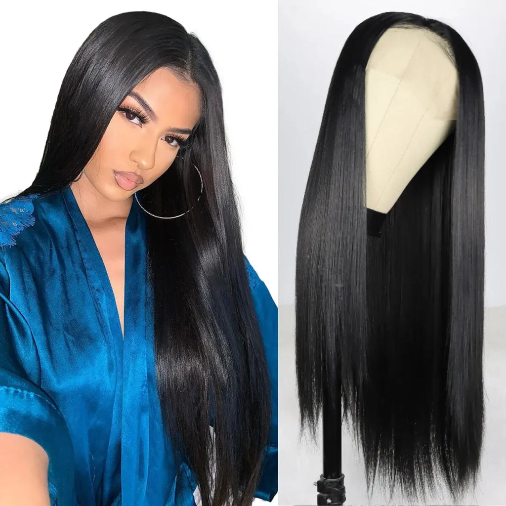Long Straight Black Lace Front Wig Glueless