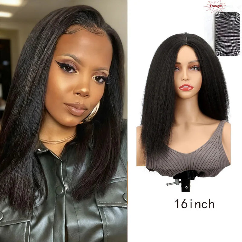 Synthetic  Kinky Curly Hair Wig 16/22 Inch Afro  Headband Wig Shoulder Length Black Kinky Curly Wigs for Women