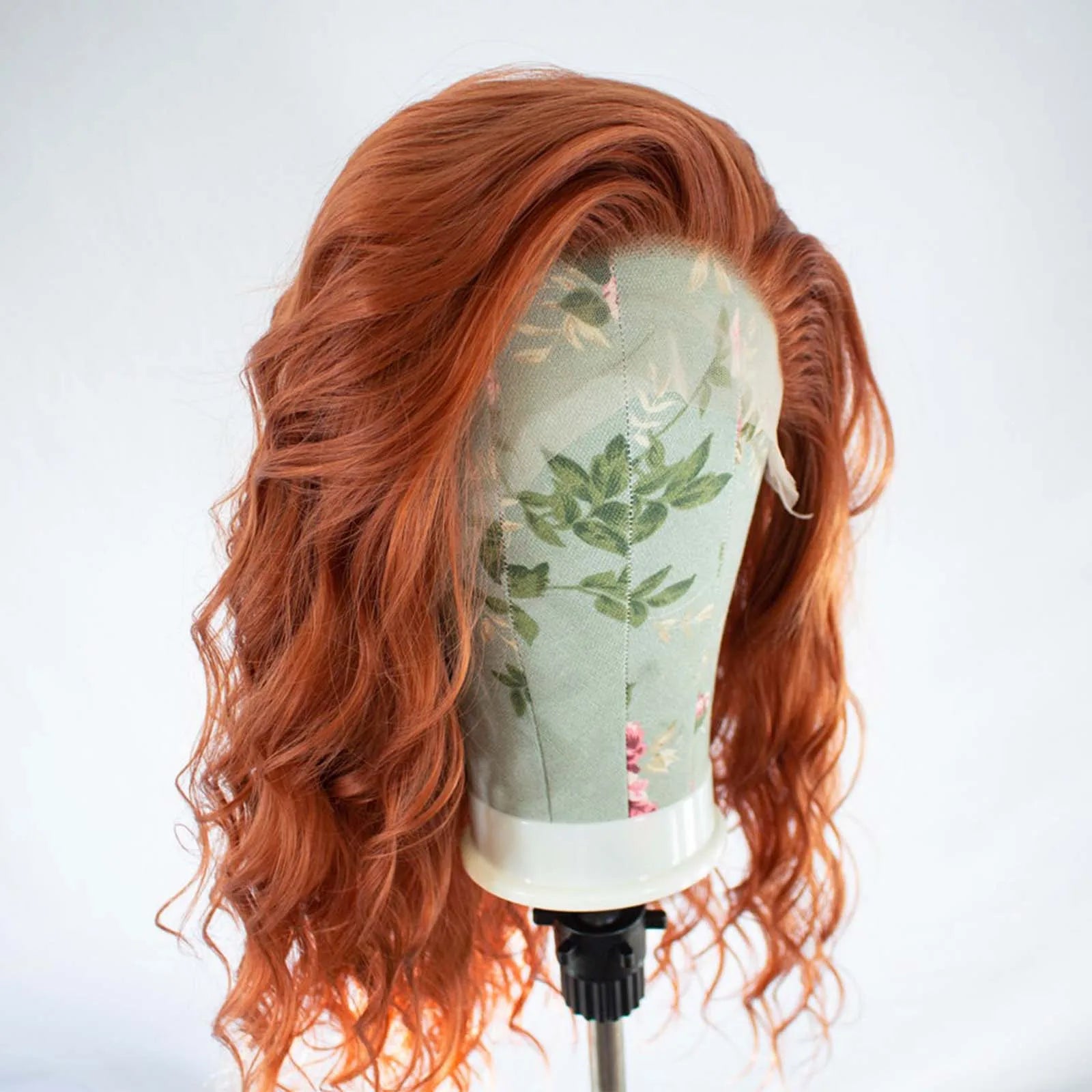 Ginger Orange Synthetic Lace Front Wig Short Curly Bob Wig Deep Wave Ginger Brown Auburn Colored Short Wavy Hair Wigs for Women