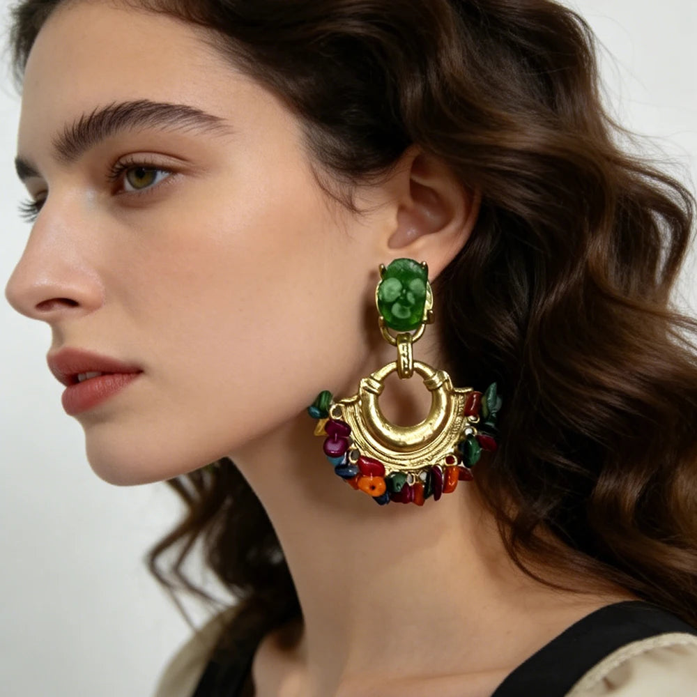 Vintage Handmade Beaded Earring