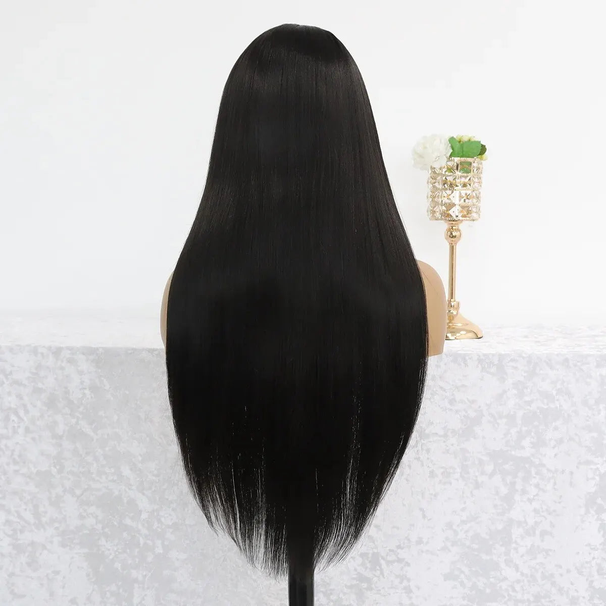 Long Straight Black Lace Front Wig Glueless