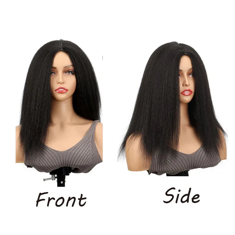 Synthetic  Kinky Curly Hair Wig 16/22 Inch Afro  Headband Wig Shoulder Length Black Kinky Curly Wigs for Women