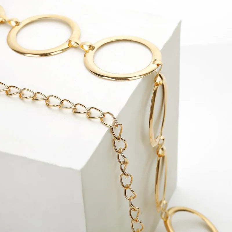Ladies Geometric Long Belly Chain