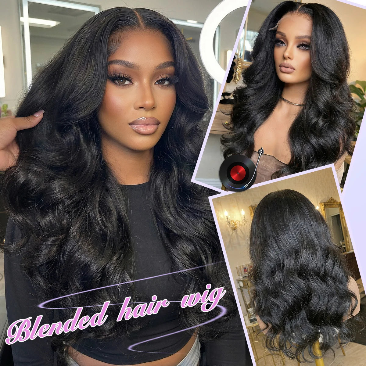 Lace Front Wig Blended  Glueless
