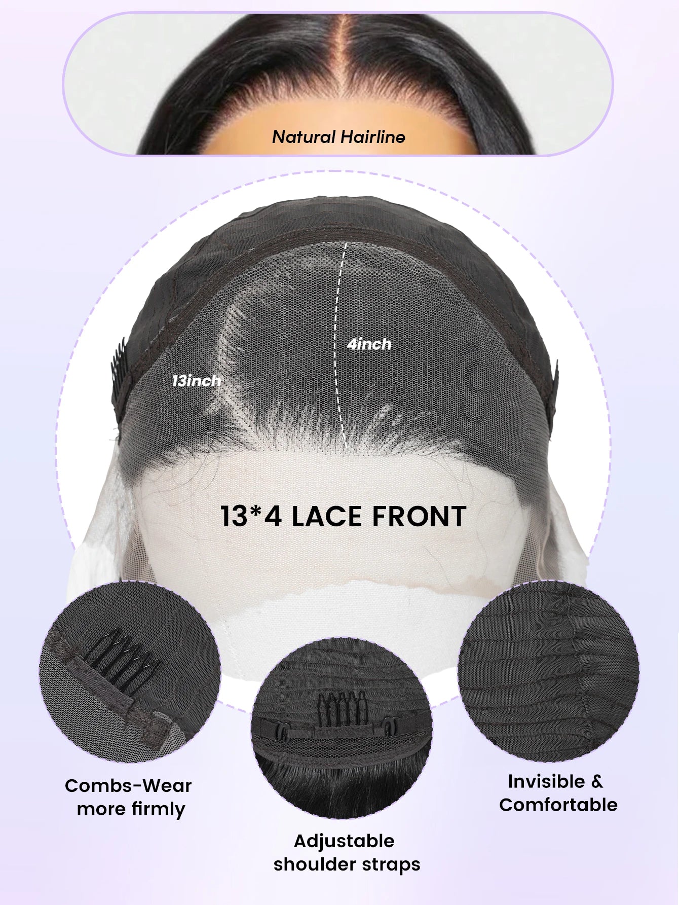 Lace Front Wig Blended  Glueless
