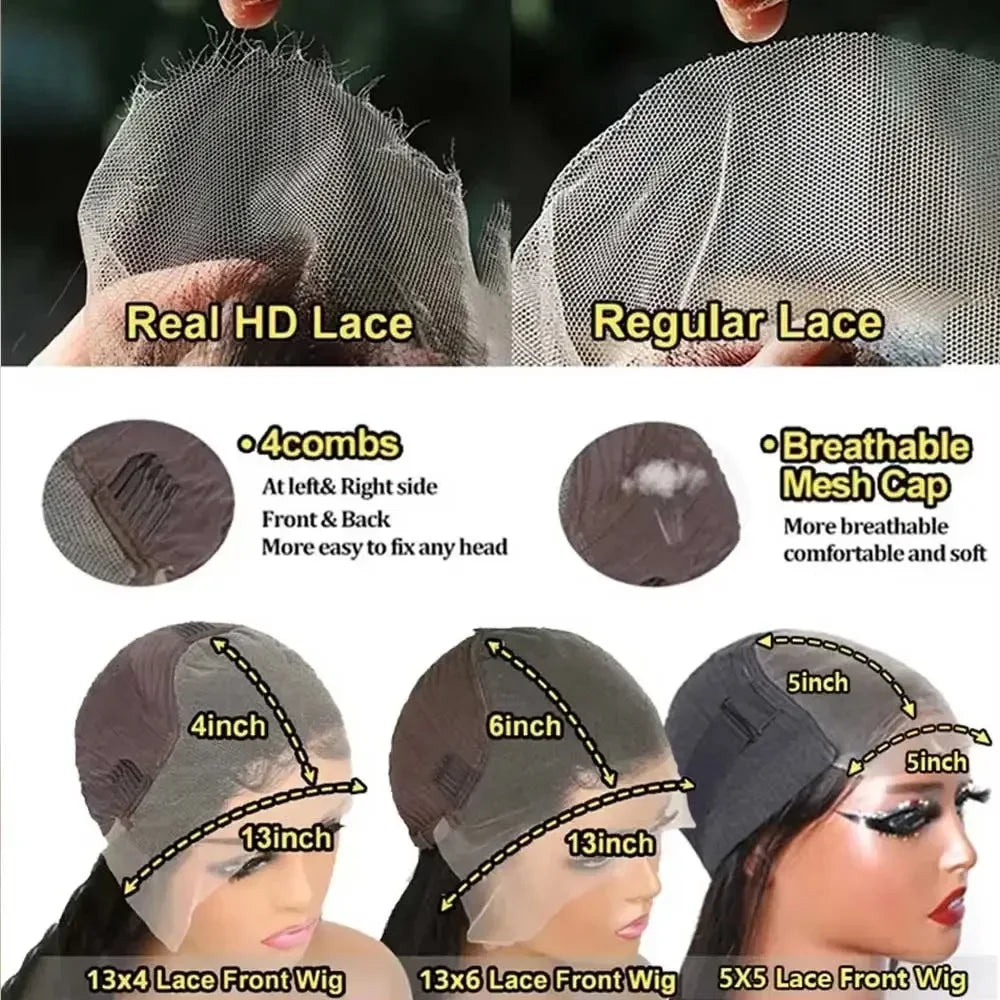 Human Hair Wig Straight Glueless