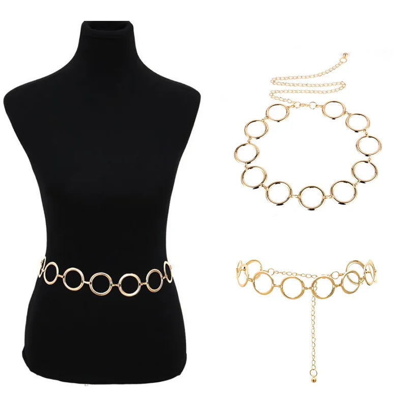 Ladies Geometric Long Belly Chain
