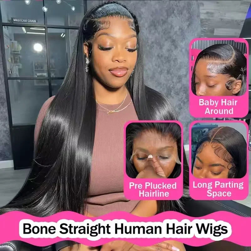 Human Hair Wig Straight Glueless