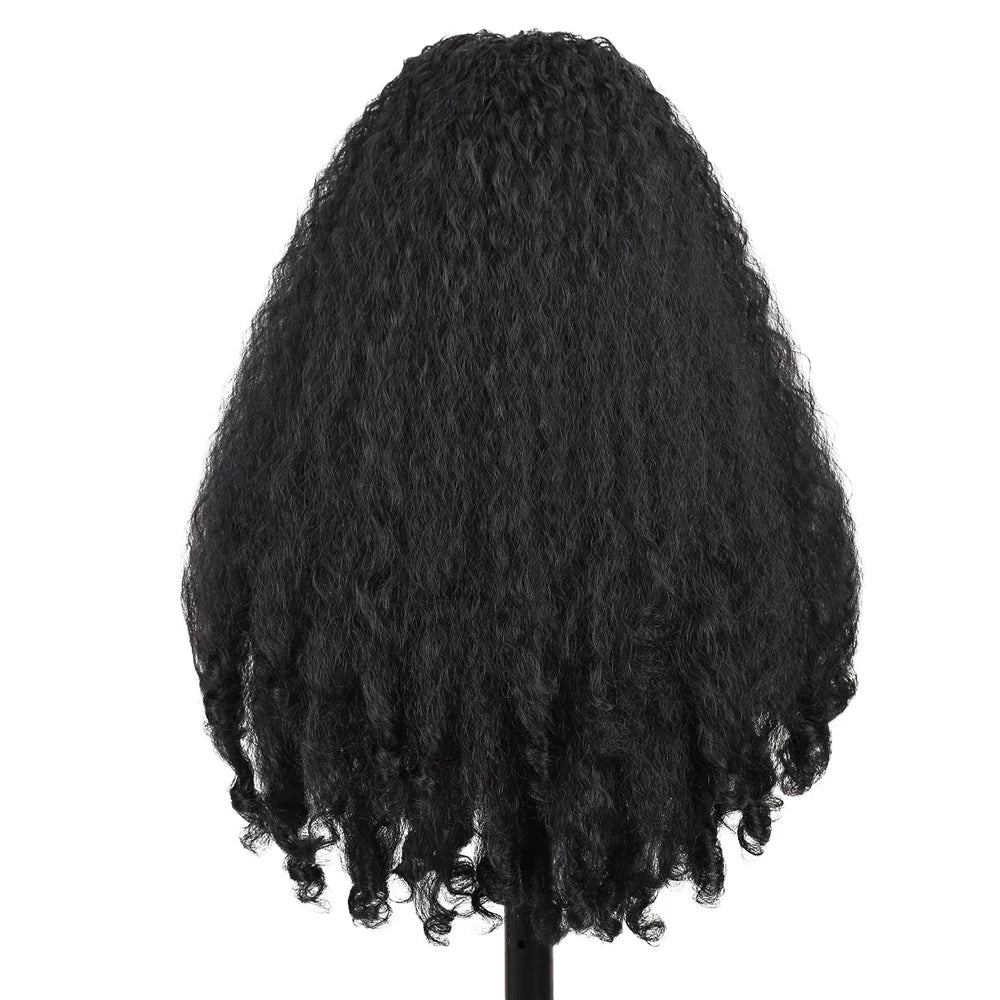 Kinky Straight Burmese Curly Headband Wigs Glueless None Lace Wig Wear And Go Yaki Straight Headband Wig WIth Spiral Curly End