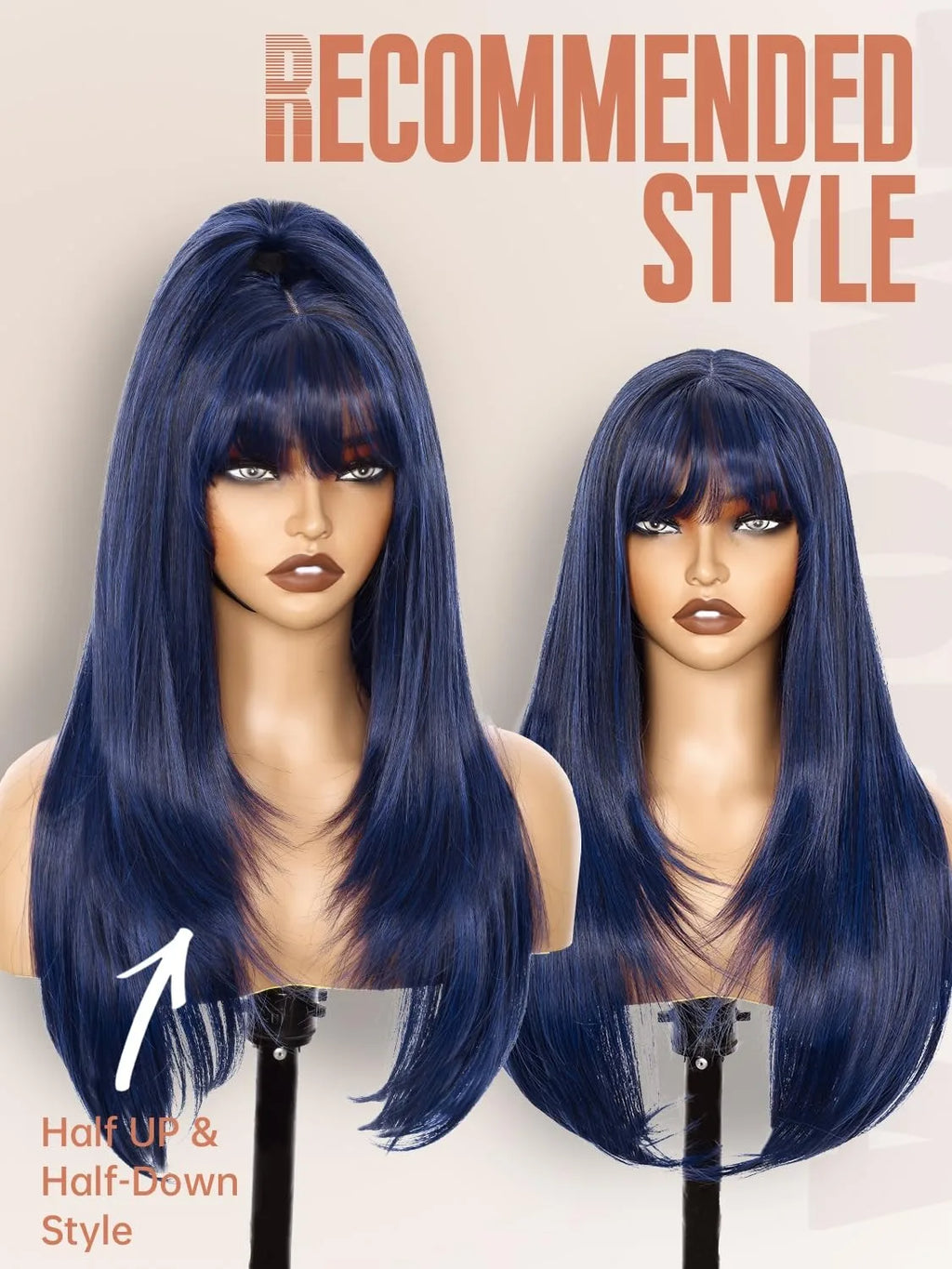 Ginger Orange Short Layered Cut Straight Lace Front Wig With Bangs 13x4 HD Lace Glueless Synthetic Daily Wear On Clearance Sale