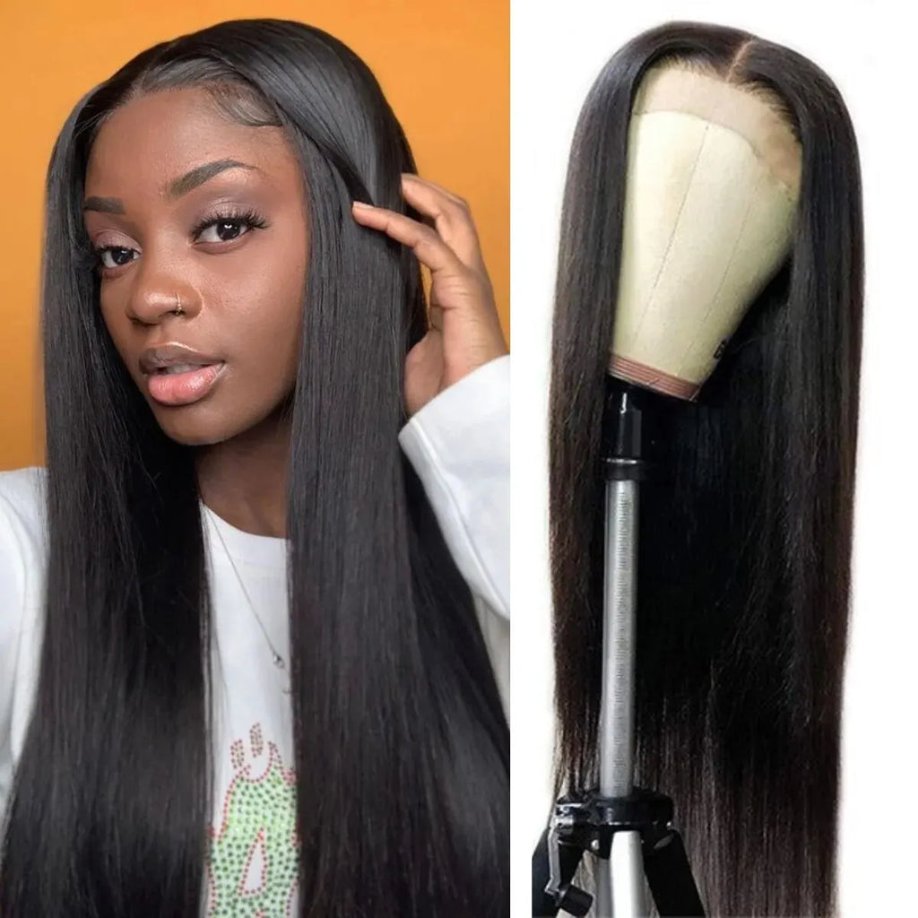 Long Straight Black Lace Front Wig Glueless