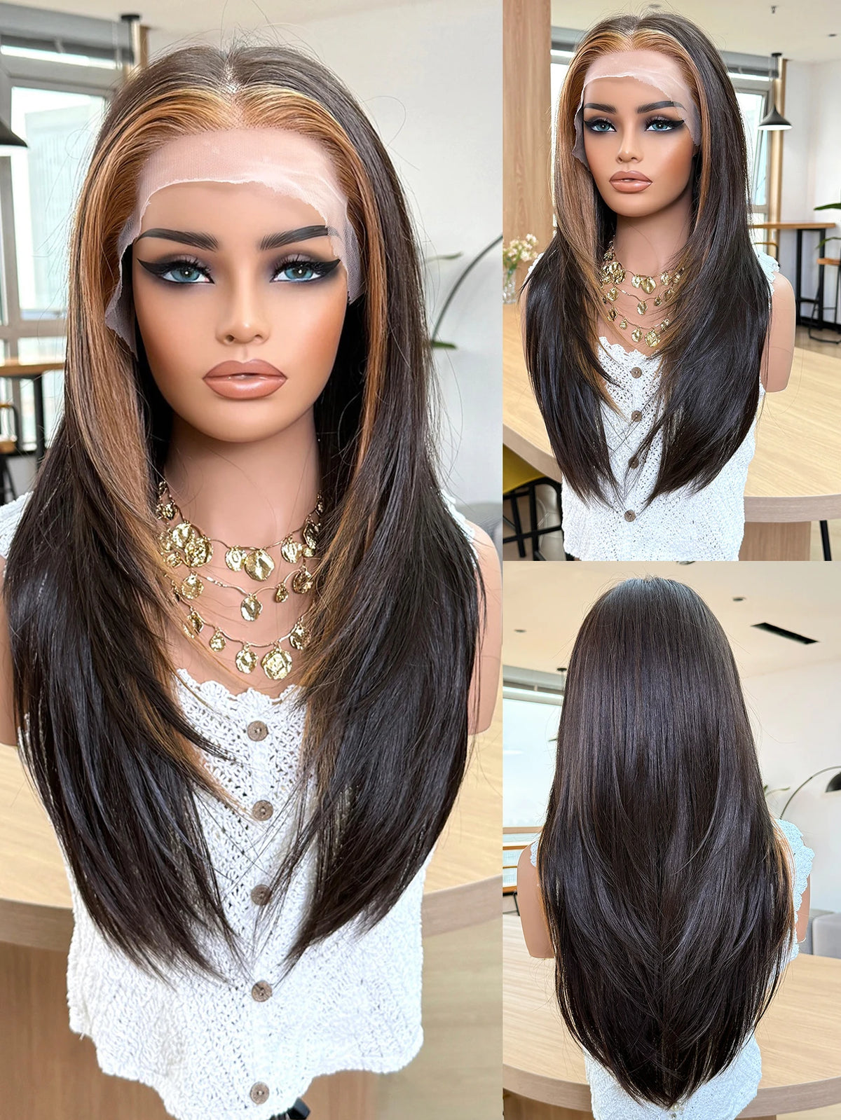 Lace Front Wig Blended  Glueless