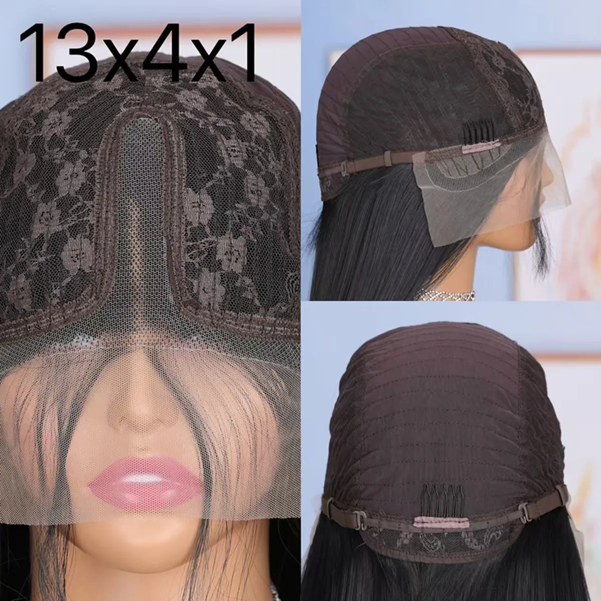 Yaki Kinky Straight 13X4X1HD Full Lace Frontal Wigs For Women Preplucked With Baby Hair Wedding Glueless Wigs Daily Ponytails