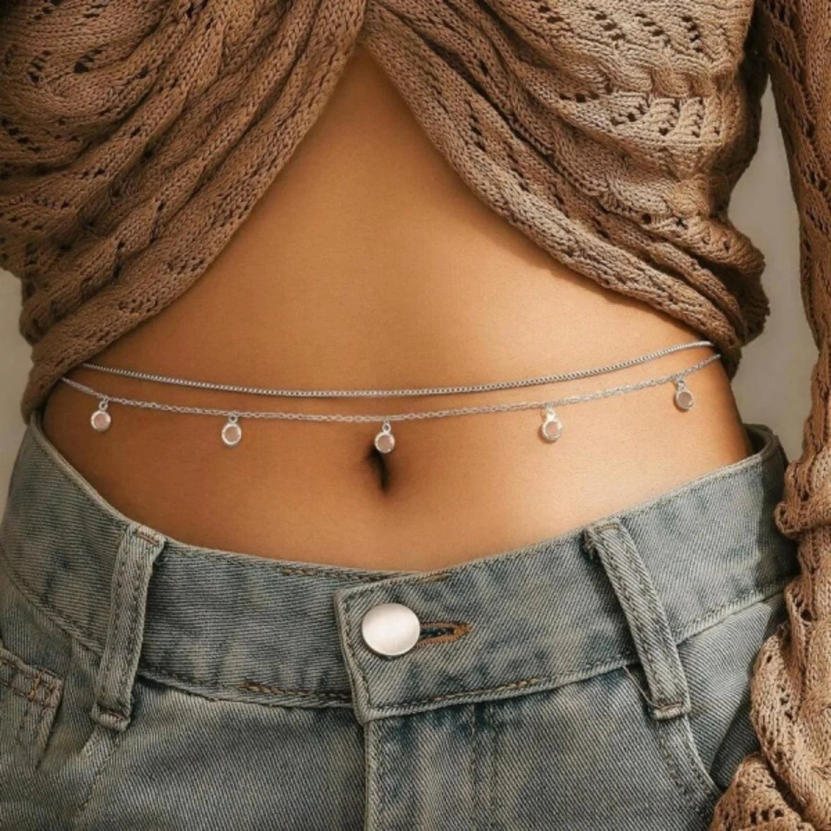 HipHop Double Layers Belly Chains