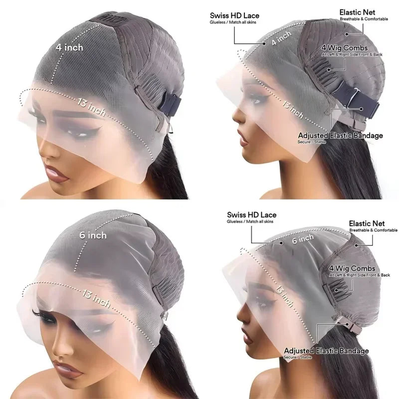 Human Hair Wig Straight Glueless