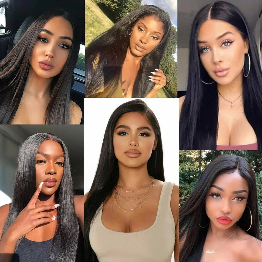 Long Straight Black Lace Front Wig Glueless