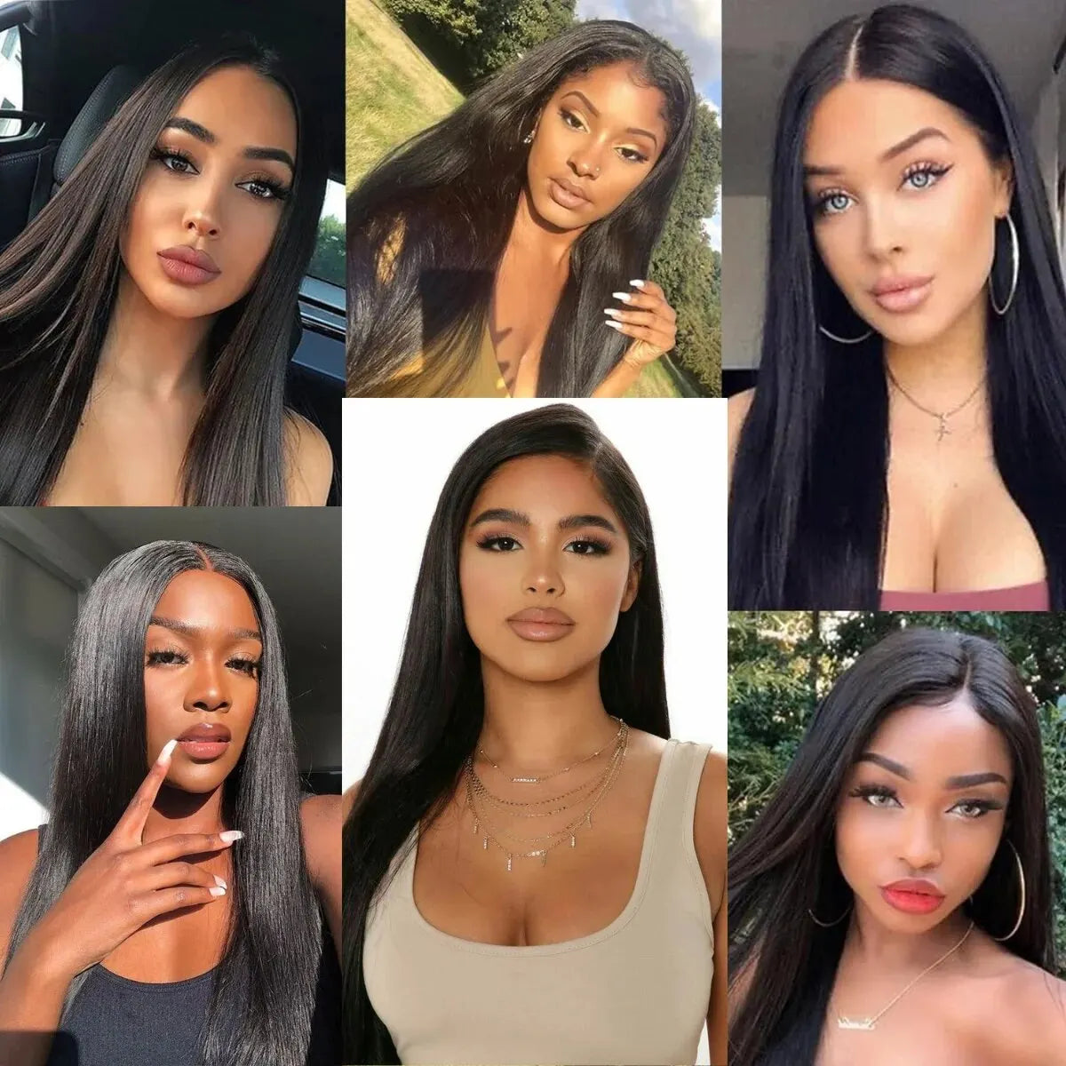 Long Straight Black Lace Front Wig Glueless