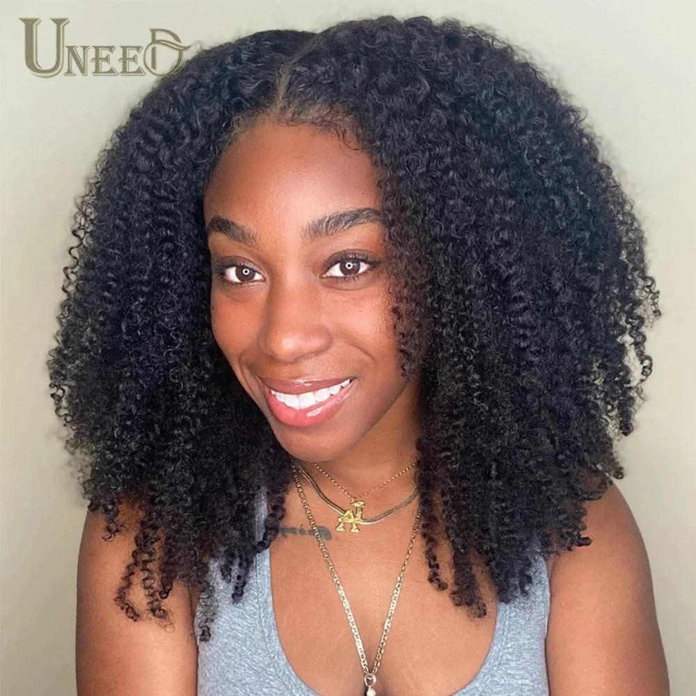 Kinky Curly Wig 13x4 Human Hair Lace Frontal Wigs Mongolian Kinky Curly Human Hair Lace Front Wig For Women 180% 200% Density