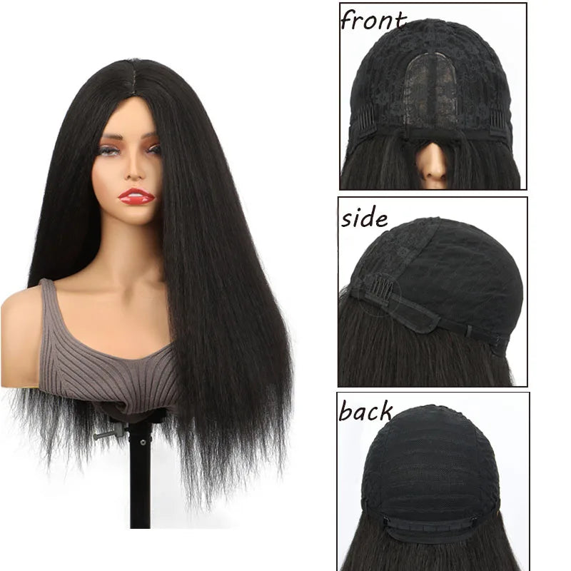 Synthetic  Kinky Curly Hair Wig 16/22 Inch Afro  Headband Wig Shoulder Length Black Kinky Curly Wigs for Women