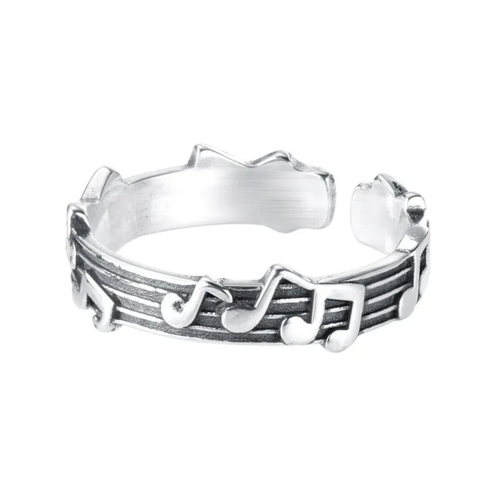 Women Simple Music Note Statement Ring,