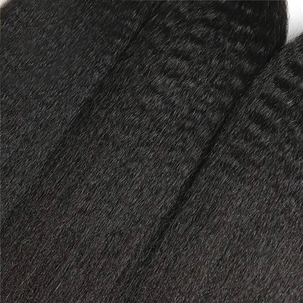 3 Packs Synthetic Kinky Straight Peruvian Wig Weave Bundles Heat-resistant Fiber Bundles Hair Extensions Women Coarse Yaki Weft