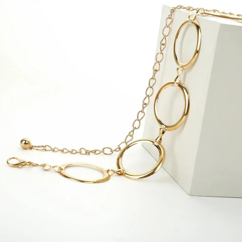 Ladies Geometric Long Belly Chain