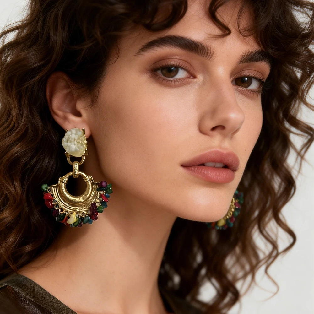 Vintage Handmade Beaded Earring