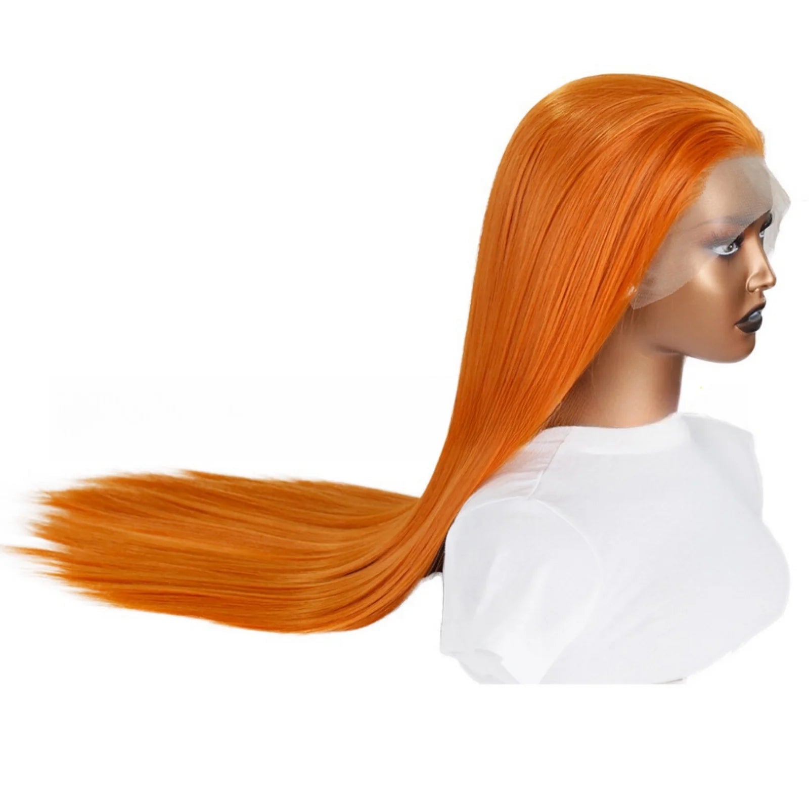 Orange Wig Long Straight Synthetic Lace Front Wig Glueless Wigs for Women Party Cosplay Bright Ginger Hair Lace Frontal Wigs