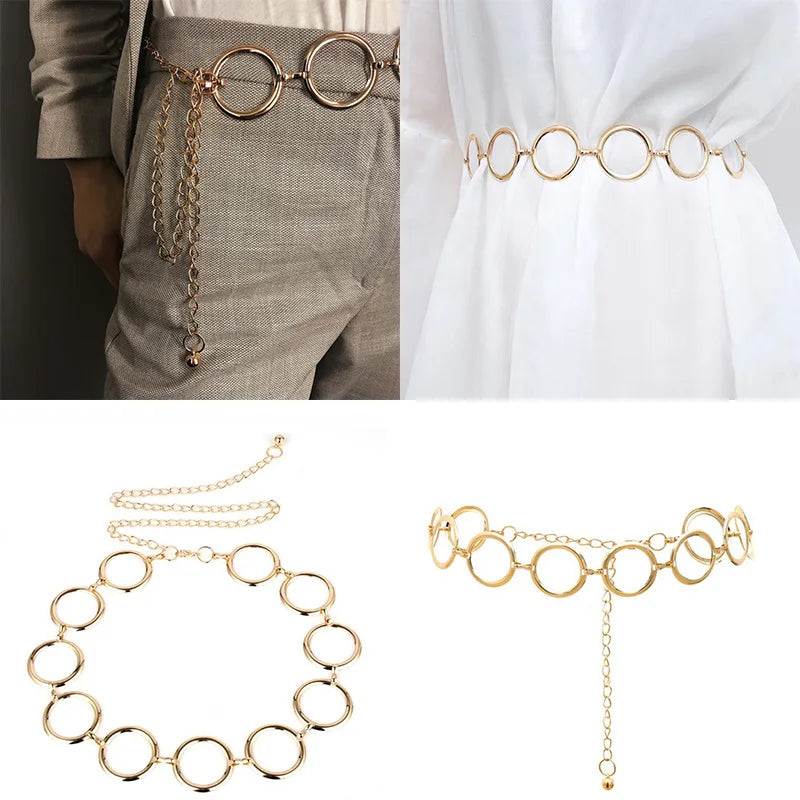 Ladies Geometric Long Belly Chain