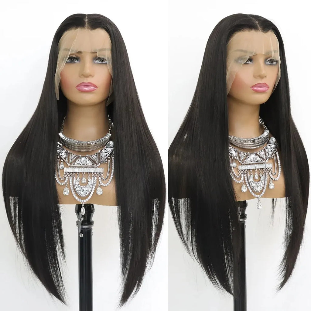 Long Straight Black Lace Front Wig Glueless