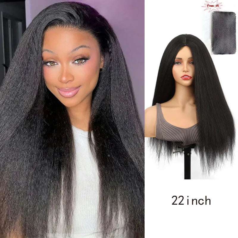 Synthetic  Kinky Curly Hair Wig 16/22 Inch Afro  Headband Wig Shoulder Length Black Kinky Curly Wigs for Women