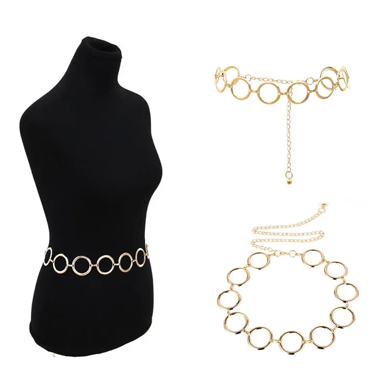 Ladies Geometric Long Belly Chain
