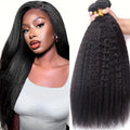 3 Packs Synthetic Kinky Straight Peruvian Wig Weave Bundles Heat-resistant Fiber Bundles Hair Extensions Women Coarse Yaki Weft