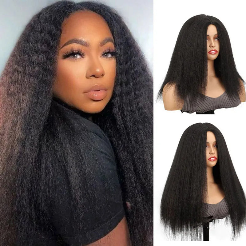 Synthetic  Kinky Curly Hair Wig 16/22 Inch Afro  Headband Wig Shoulder Length Black Kinky Curly Wigs for Women