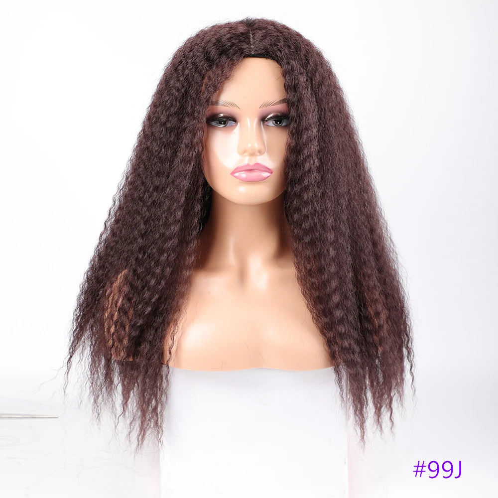 Long Kinky Curly Synthetic Wigs for Black Women Black Brown Blonde Ginger Red White Hair Afro Kinky Curly Synthetic Hair Wigs